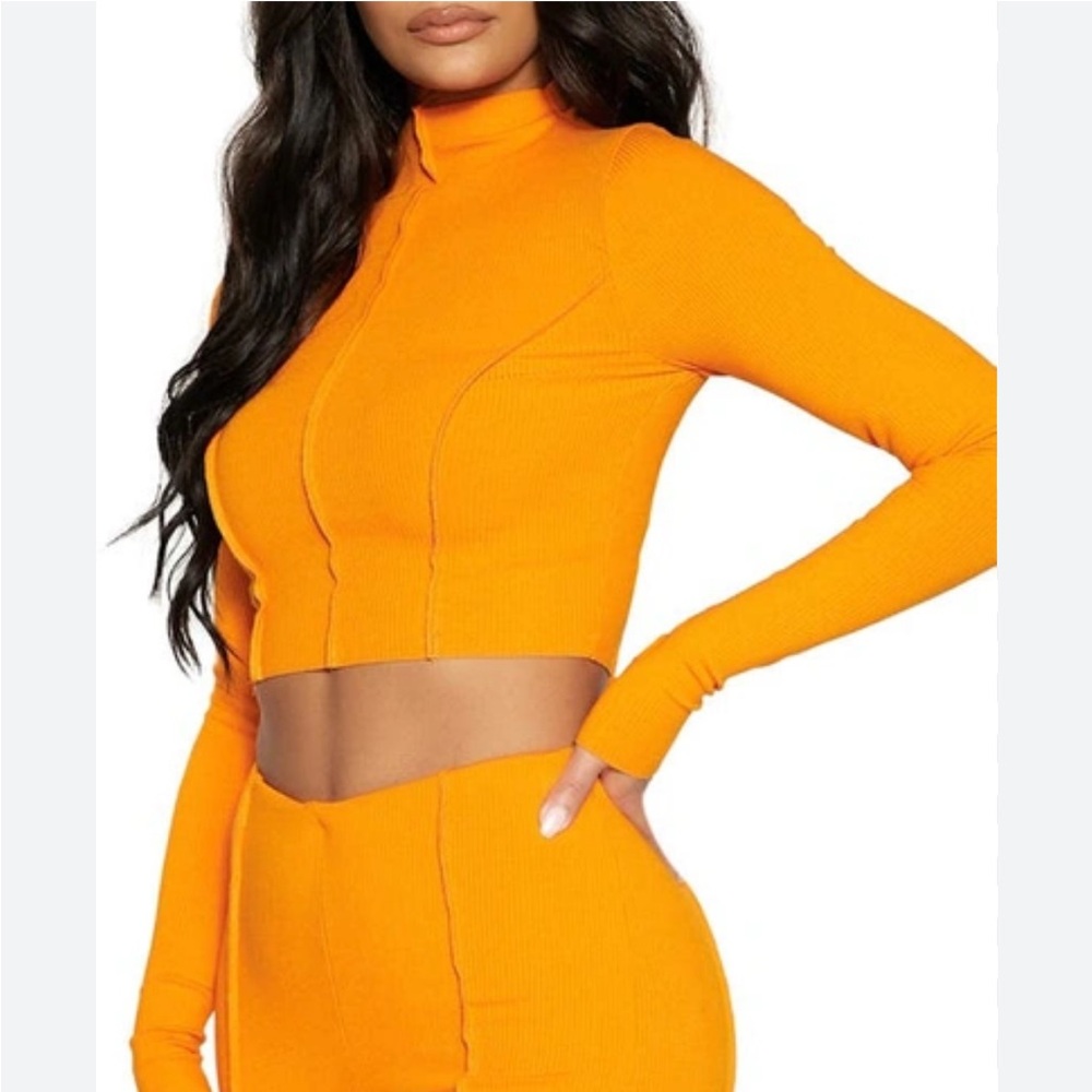 Naked wardrobe neon orange long sleeved shirt
